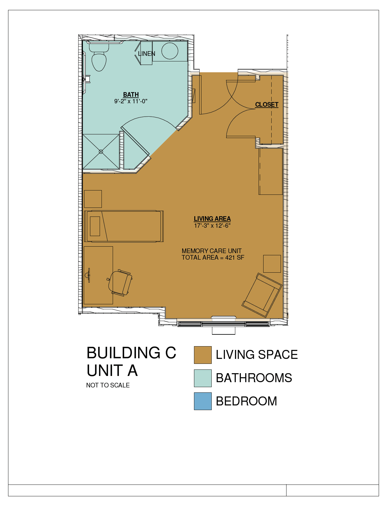 A floor plan for the building c unit.